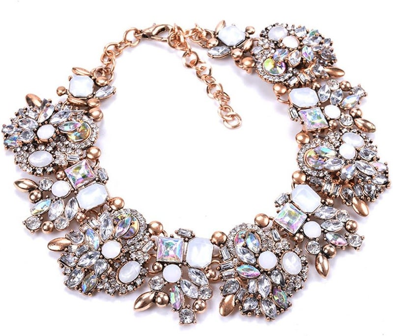 Zthread Bib Statement Necklace Colorful Glass Crystal Collar Choker Necklace for Women Fashion Accessories - Image 4